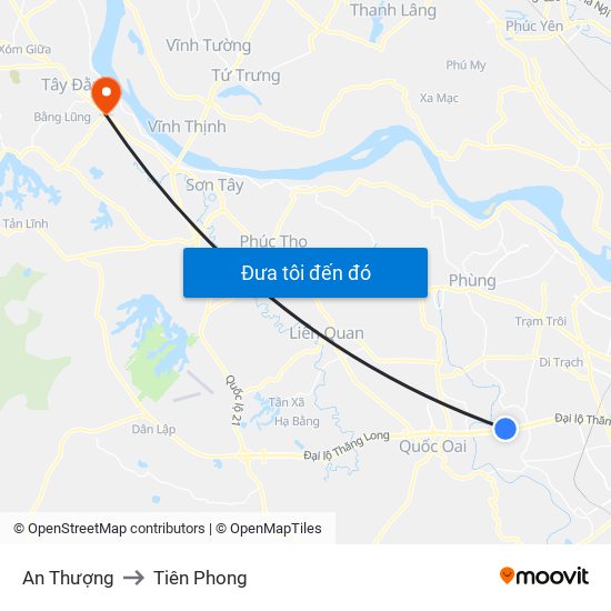 An Thượng to Tiên Phong map