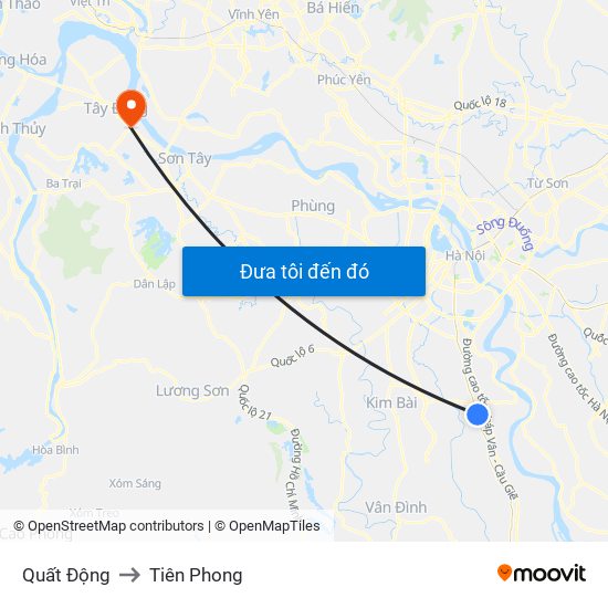 Quất Động to Tiên Phong map