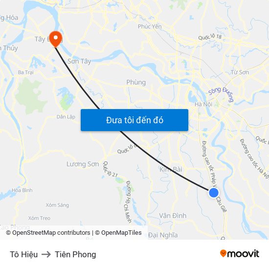 Tô Hiệu to Tiên Phong map