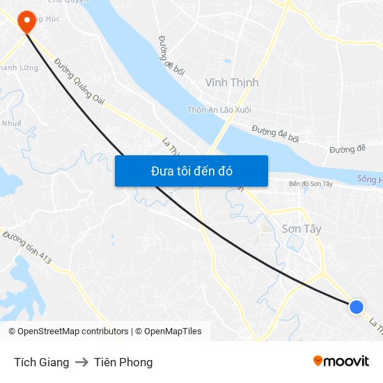 Tích Giang to Tiên Phong map