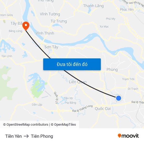 Tiền Yên to Tiên Phong map