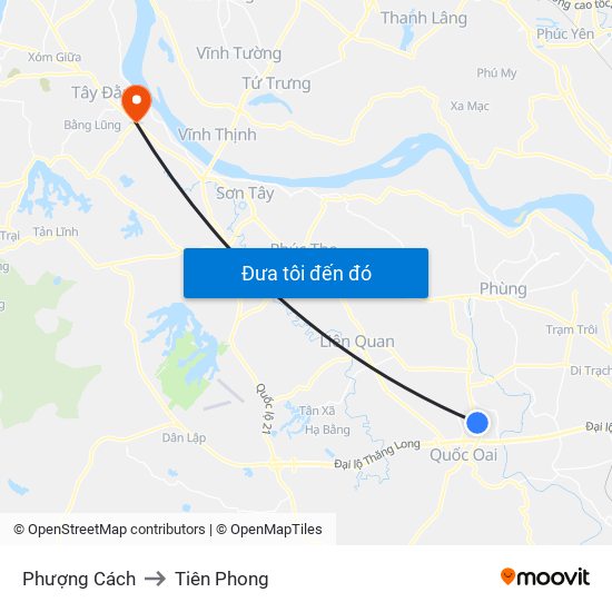 Phượng Cách to Tiên Phong map