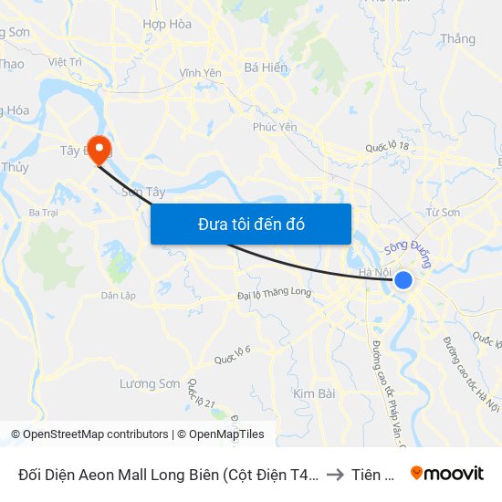 Đối Diện Aeon Mall Long Biên (Cột Điện T4a/2a-B Đường Cổ Linh) to Tiên Phong map