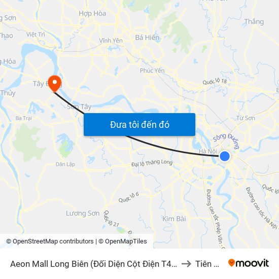 Aeon Mall Long Biên (Đối Diện Cột Điện T4a/2a-B Đường Cổ Linh) to Tiên Phong map