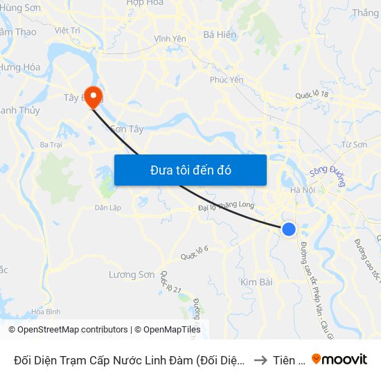 Đối Diện Trạm Cấp Nước Linh Đàm (Đối Diện Chung Cư Hh1c) - Nguyễn Hữu Thọ to Tiên Phong map