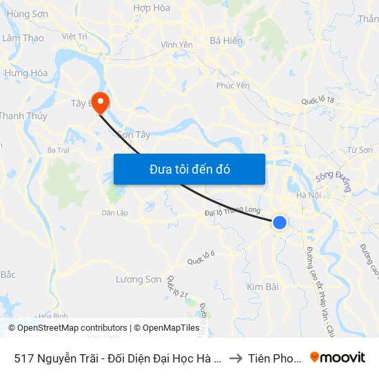 517 Nguyễn Trãi - Đối Diện Đại Học Hà Nội to Tiên Phong map