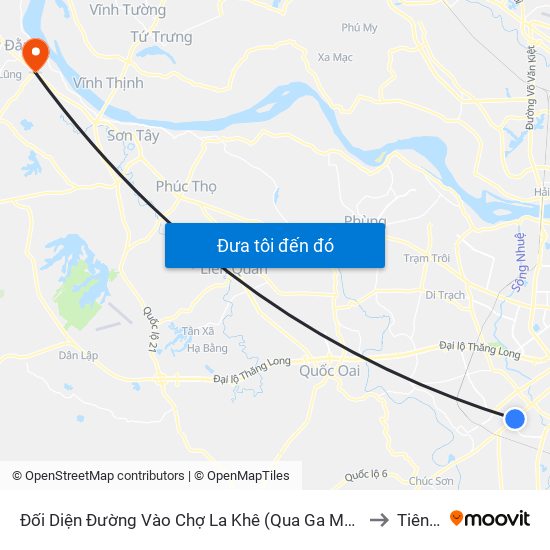 Đối Diện Đường Vào Chợ La Khê (Qua Ga Metro La Khê) - 405 Quang Trung (Hà Đông) to Tiên Phong map