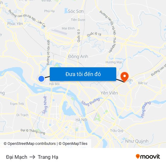 Đại Mạch to Trang Hạ map