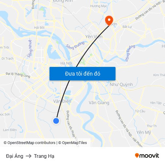 Đại Áng to Trang Hạ map