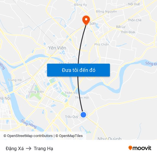 Đặng Xá to Trang Hạ map