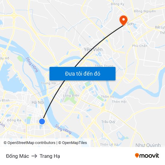 Đống Mác to Trang Hạ map