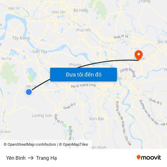 Yên Bình to Trang Hạ map