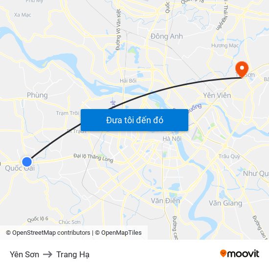 Yên Sơn to Trang Hạ map