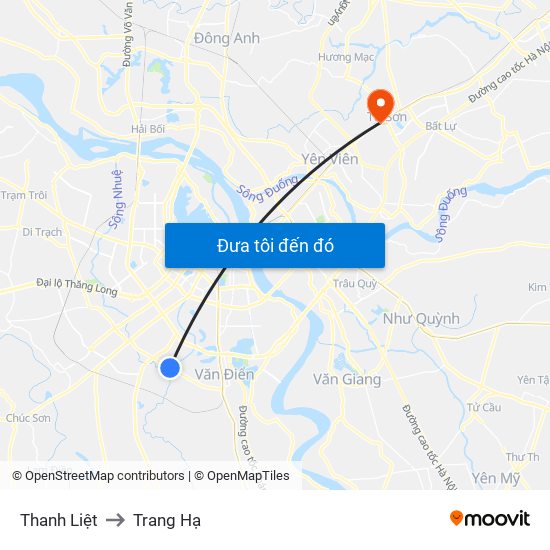 Thanh Liệt to Trang Hạ map