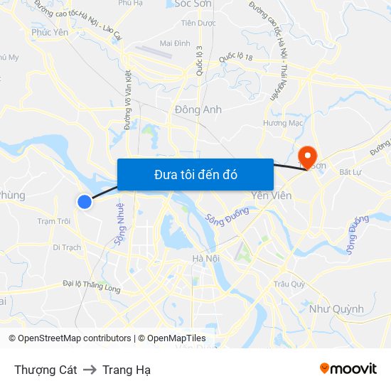 Thượng Cát to Trang Hạ map