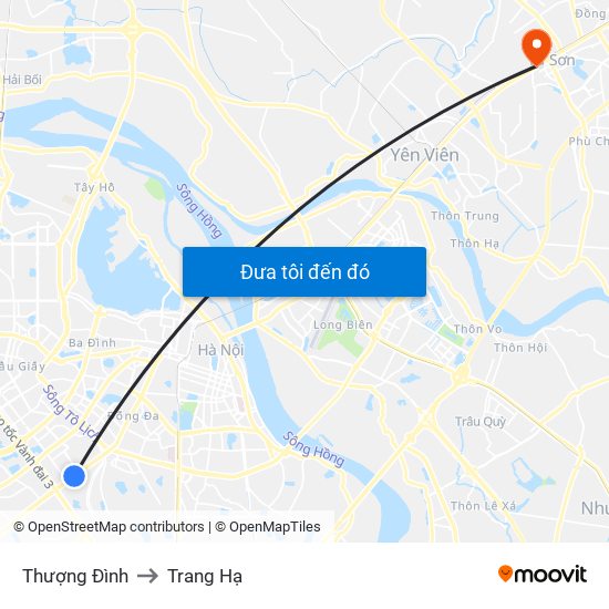 Thượng Đình to Trang Hạ map