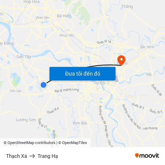 Thạch Xá to Trang Hạ map