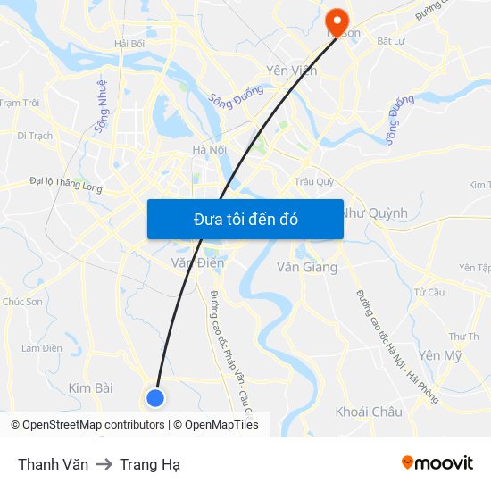 Thanh Văn to Trang Hạ map