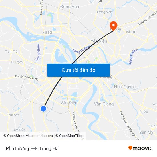 Phú Lương to Trang Hạ map