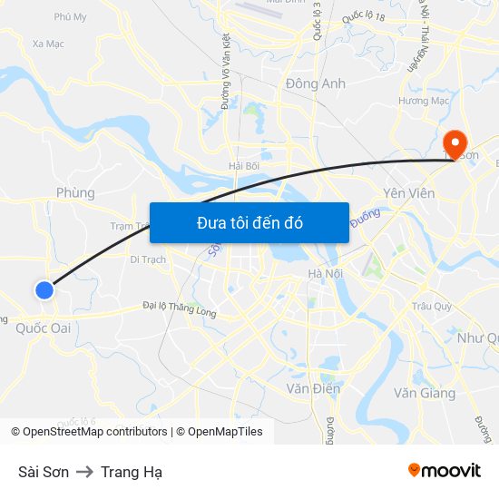 Sài Sơn to Trang Hạ map