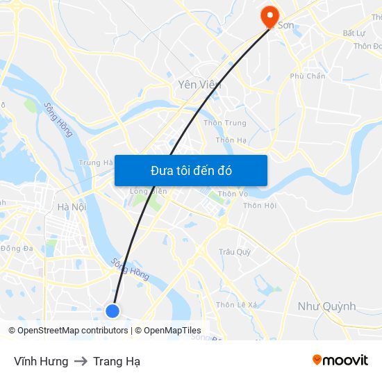 Vĩnh Hưng to Trang Hạ map