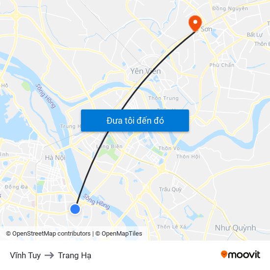 Vĩnh Tuy to Trang Hạ map