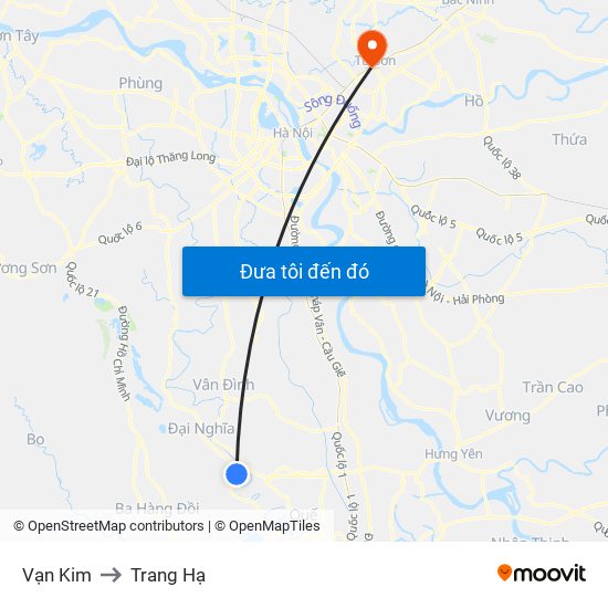 Vạn Kim to Trang Hạ map