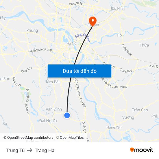 Trung Tú to Trang Hạ map