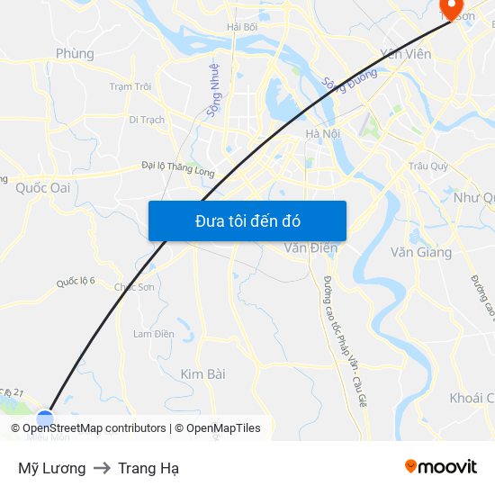 Mỹ Lương to Trang Hạ map