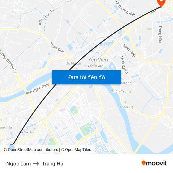 Ngọc Lâm to Trang Hạ map