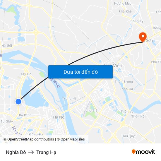 Nghĩa Đô to Trang Hạ map