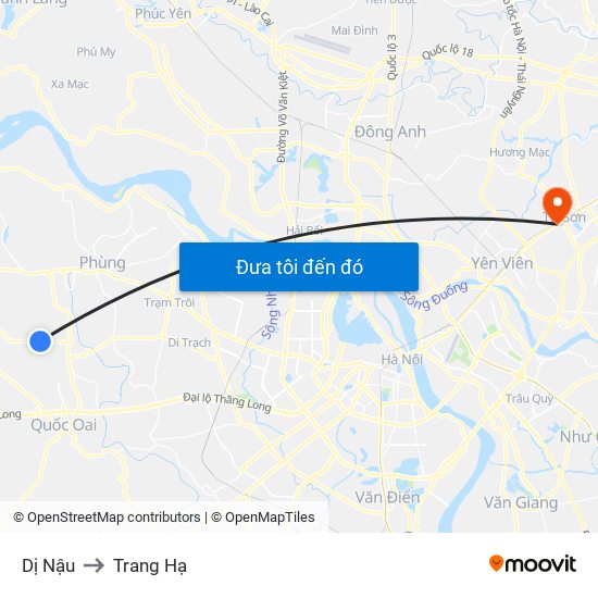 Dị Nậu to Trang Hạ map