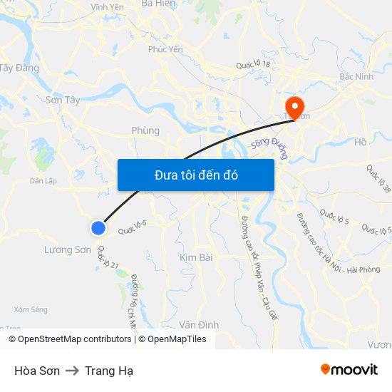 Hòa Sơn to Trang Hạ map