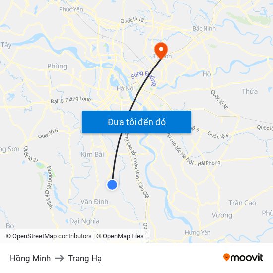 Hồng Minh to Trang Hạ map