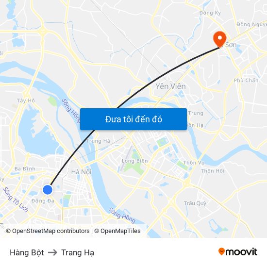 Hàng Bột to Trang Hạ map