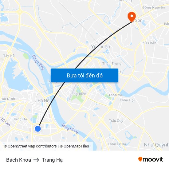 Bách Khoa to Trang Hạ map