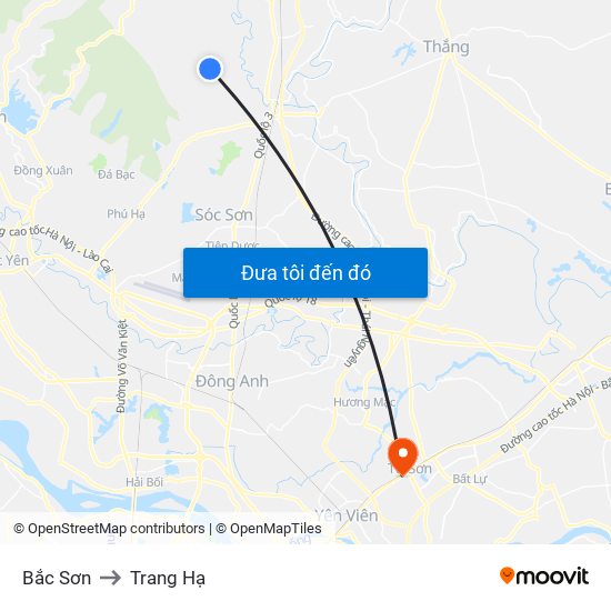 Bắc Sơn to Trang Hạ map
