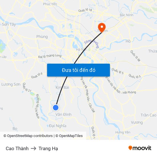 Cao Thành to Trang Hạ map