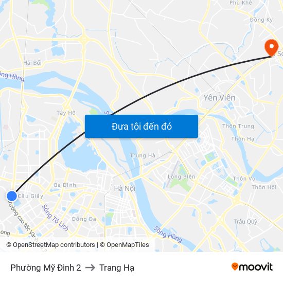 Phường Mỹ Đình 2 to Trang Hạ map