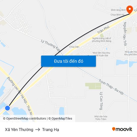Xã Yên Thường to Trang Hạ map