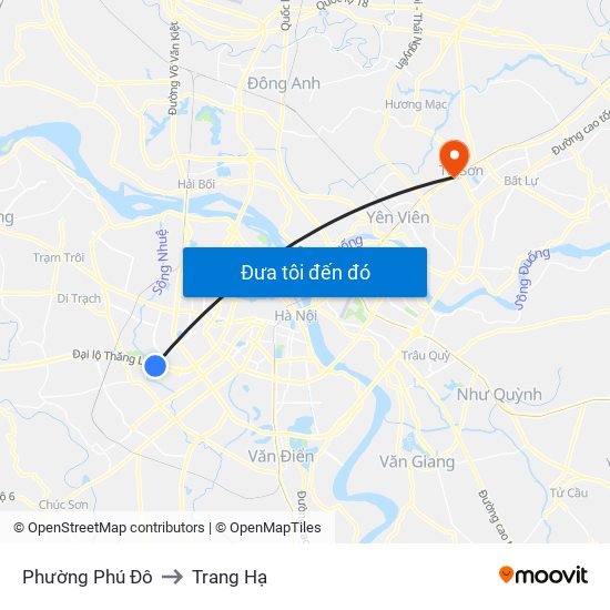 Phường Phú Đô to Trang Hạ map