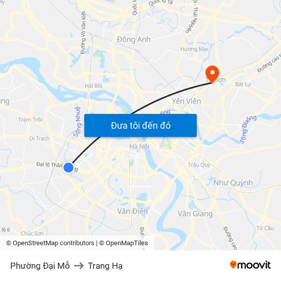 Phường Đại Mỗ to Trang Hạ map