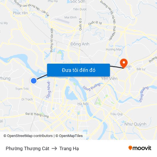 Phường Thượng Cát to Trang Hạ map