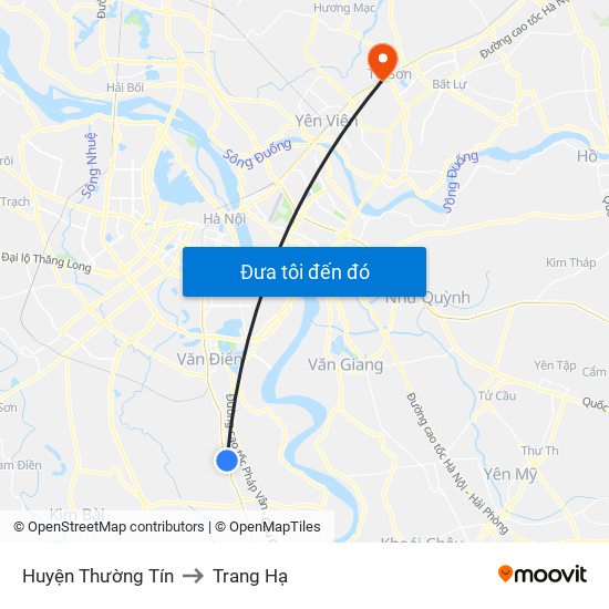 Huyện Thường Tín to Trang Hạ map