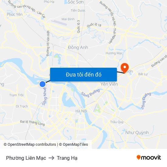 Phường Liên Mạc to Trang Hạ map