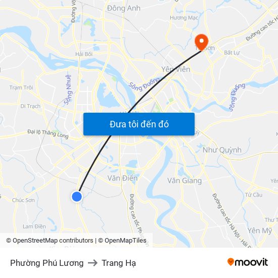 Phường Phú Lương to Trang Hạ map