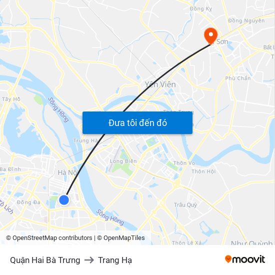 Quận Hai Bà Trưng to Trang Hạ map