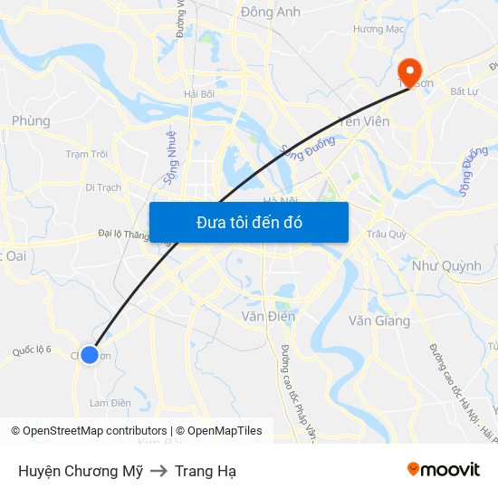 Huyện Chương Mỹ to Trang Hạ map