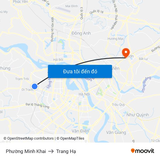 Phường Minh Khai to Trang Hạ map