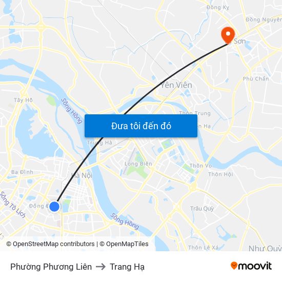 Phường Phương Liên to Trang Hạ map